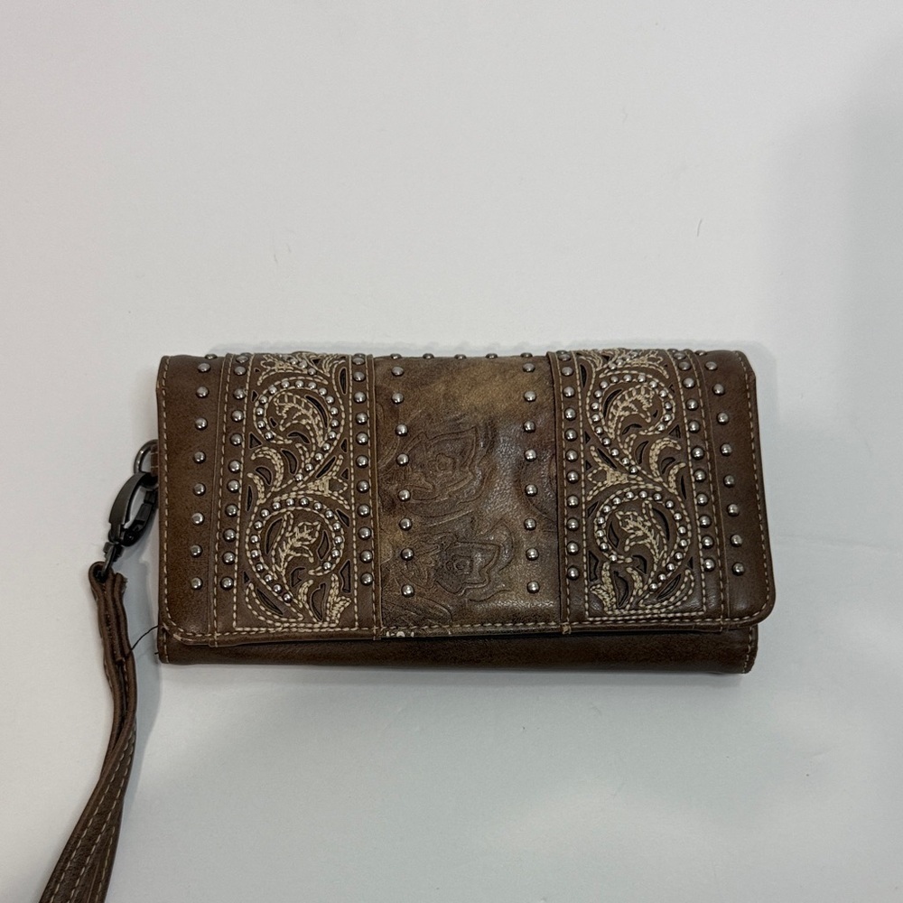 Montana West Brown Studded Clutch